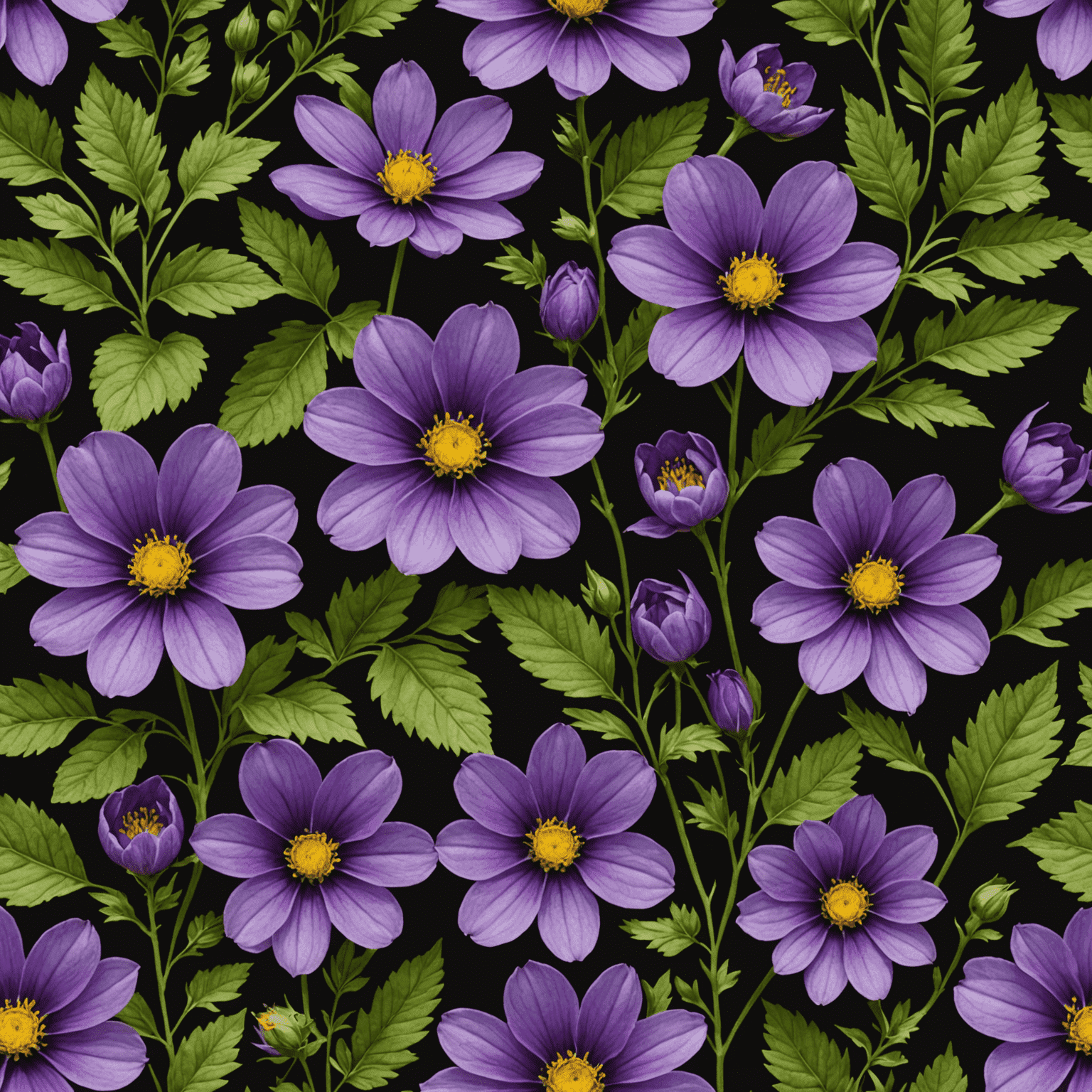 Eine zarte, bisher unbekannte Wildblume mit leuchtend violetten Blütenblättern, umgeben von üppigem Schwarzwaldgrün.